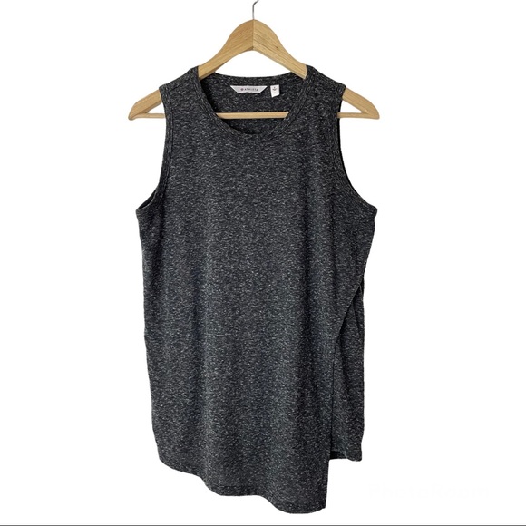 ATHLETA Dark Gray Heathered Getaway Tank Size Small Asymmetrical - Picture 6 of 8